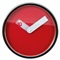 KLOK 20 cm - Chrome / Rood