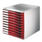 LADENBLOK LEITZ 10 RODE LADE / GRIJS