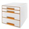 LADENBLOK WOW CUBE - Wit / Metallic oranje