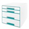 LADENBLOK WOW CUBE - Wit / Metallic ijsblauw