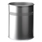 PAPIERBAK METAAL ROND - 15 Liter - Zilver