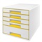 LADENBLOK WOW CUBE - Wit / Metallic geel