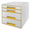 LADENBLOK WOW CUBE - Wit / Metallic geel