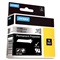 DYMO RHINO - POLYESTER 12 mm - Zwart op Metallic