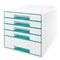 LADENBLOK WOW CUBE - Wit / Metallic ijsblauw
