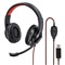HEADSET PC-OFFICE " HS-USB400 " - Zwart / Rood