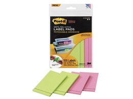 POST-IT LABEL PADS - 47 6 x 73 mm - Roze / Groen 3M - Super Sticky - 4 bloks x 25 vel