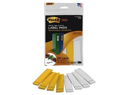 POST-IT LABEL PADS - 15.8 x 57.1 mm - Geel / Wit 3M - Super Sticky - 8 bloks x 25 vel