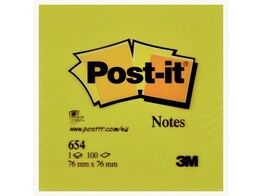 POST-IT NOTE 3M - Ft. 76 x 76 mm - Geel Blok x 100 vel
