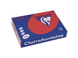 PAPIER COLOR A4 80 gr - Kersen rood 1782 Clairefontaine Trophee - Pak 500 blad