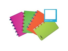 ATOMASCHRIFT   FLUO   - A6 10 x 16 cm - Effen PP kaft fluo colors assorti - 60 blad