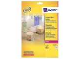 ETIKETTEN TRANSPARANT AVERY LASER Din A4 Etiket ft. dia. 40 mm - 24 etiket / bl - ds 25 vel