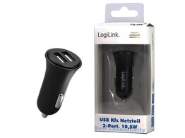 AUTO LADER - 2 SNELLE USB Poorten Logilink - zwart
