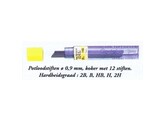 FIJNSTIFTEN   Hi-polymer Super   - 0.9 mm - 2B Pentel - Etui 12 mienen x 60 mm