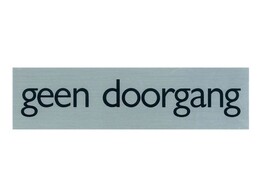 PICKUP ROUTE ALULOOK    Geen doorgang   Deurplaatje - Ft. 165 x 44 mm