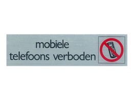PICKUP ROUTE ALULOOK    GSM verboden   Deurplaatje - Ft. 165 x 44 mm