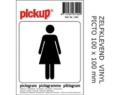 PICKUP VINYL STICKER    WC Dames   PICTO - Ft. 100 x 100 mm