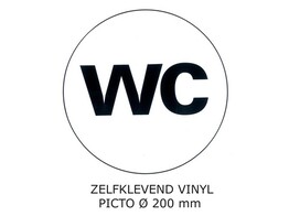PICKUP VINYL STICKER    WC   TEKST - Ft. dia. 200 mm