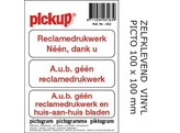 PICKUP VINYL STICKER    Geen reclamedrukwerk   TEKST - Ft. 100 x 100 mm