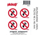PICKUP VINYL STICKER    Geen drinkwater   PICTO - Ft. 46 x 46 mm - Set 4