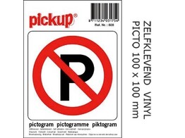 PICKUP VINYL STICKER    Parkeren verboden   PICTO - Ft. 100 x 100 mm