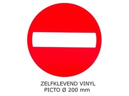 PICKUP VINYL STICKER    Inrijden verboden   PICTO - Ft. dia. 200 mm