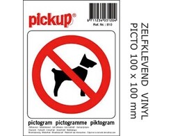 PICKUP VINYL STICKER    Honden niet toegelaten   PICTO - Ft. 100 x 100 mm