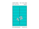 ETIKETTEN RAFLATAC A12-2B - Ft. 99.1 x 42.3 mm Blauw - 12 etiket / vel A4 - Doos 200 vel