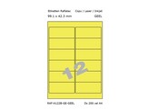 ETIKETTEN RAFLATAC A12-2B - Ft. 99.1 x 42.3 mm Geel - 12 etiket / vel A4 - Doos 200 vel