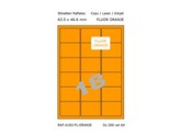 ETIKETTEN RAFLATAC A18-3 - Ft. 63.5 x 46.6 mm FLUO Oranje - 18 etiket / vel A4 - Doos 200 vel