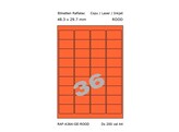 ETIKETTEN RAFLATAC A36-4 - Ft. 48.3 x 29.7 mm Rood - 36 etiket / vel A4 - Doos 200 vel