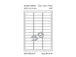 ETIKETTEN RAFLATAC A39-3 - Ft. 63.5 x 21.2 mm