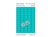 ETIKETTEN RAFLATAC A65-5 - Ft. 38.1 x 21.2 mm Blauw - 65 etiket / vel A4 - Doos 200 vel