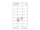 ETIKETTEN RAFLATAC H21-3 - Ft. 70 x 42.4 mm WIT - 21 etiket / vel A4 - Doos 200 vel