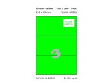 ETIKETTEN RAFLATAC H3-1 - Ft. 210 x 99 mm FLUO Groen - 3 etiket / vel A4 - Doos 200 vel