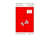 ETIKETTEN RAFLATAC HG14-2S - Ft. 105 x 38.1 mm FLUO Rood - 14 etiket / vel A4 - Doos 200 vel