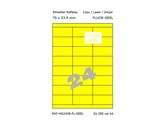ETIKETTEN RAFLATAC HG24-3B - Ft. 70 x 33.9 mm FLUO Geel - 24 etiket / vel A4 - Doos 200 vel