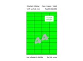 ETIKETTEN RAFLATAC HG44-4 - Ft. 52.5 x 25.4 mm FLUO Groen - 44 etiket / vel A4 - Doos 200 vel