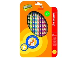 POTLOOD STABILO   Easy Colors   - Set 12 Ergonomic LINKSHANDIG - Incl. slijper