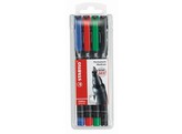 STIFT STABILO OH-PEN PERM. M  - Set 4 Medium 1.0 mm