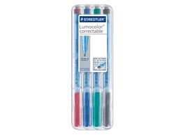 STIFT   LUMOCOLOR Correctable   - Fijn 0.6 mm Staedtler - Staedtlerbox 4 kleuren