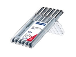 FINELINER PIGMENT 308 - Zwart - Staedtler box 6 Staedtler - Pigment inkt - Promo 4 2 GRATIS