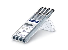 FINELINER PIGMENT 308 - Zwart - Staedtler box 4 Staedtler - 0.1 / 0.3 / 0.5 / 0.7 mm