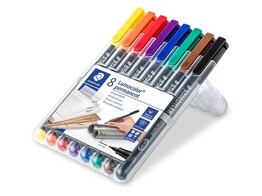 STIFT   LUMOCOLOR 313   - Superfijn - Set 8 Staedtler - Permanent marker - Punt 0.4 mm