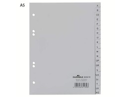 INDEX A-Z - Polyprop - GRIJS - A5 Ft.   Voorblad Durable