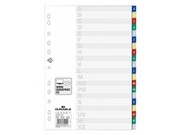 INDEX A-Z - Polyprop - GEKLEURD A4 Durable - 20 verdelingen / 5 kleuren