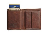 MAVERICK DALIAN II - Mini Wallet - Dark Brown 3 cc - No Window - Coinpocket - Ft. 9 x 11 cm