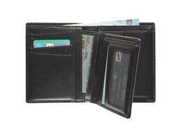 MAVERICK Wallet ALL BLACK - Zwart 6 cc - Coinpocket - 2 Biljetvak - RFID