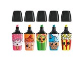 FLUO MARKER BOSS MINI   Sweet Friends   - Set 5 Geel - Groen - Blauw - Roze - Oranje