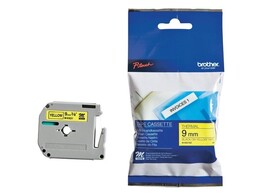 P-TOUCH M TAPE - 9 mm - Zwart / Geel Brother